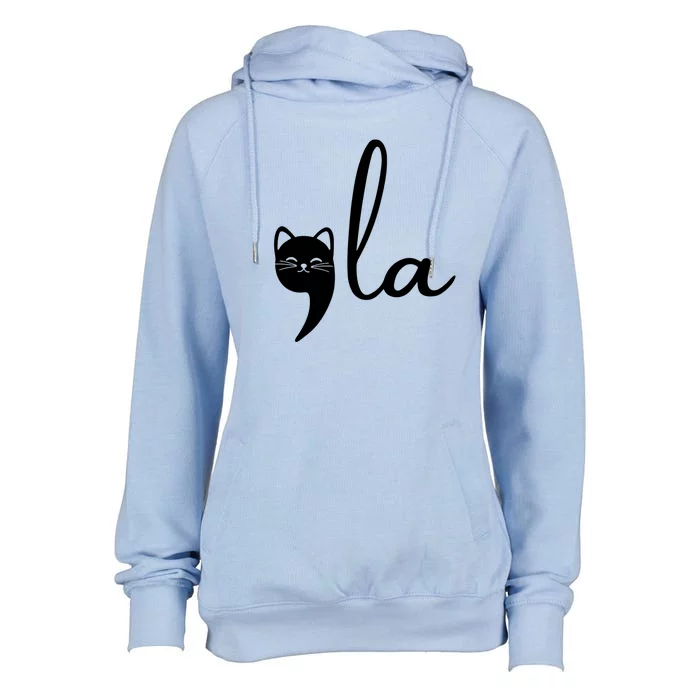 Comma La Cat Lady Kamala Harris Womens Funnel Neck Pullover Hood