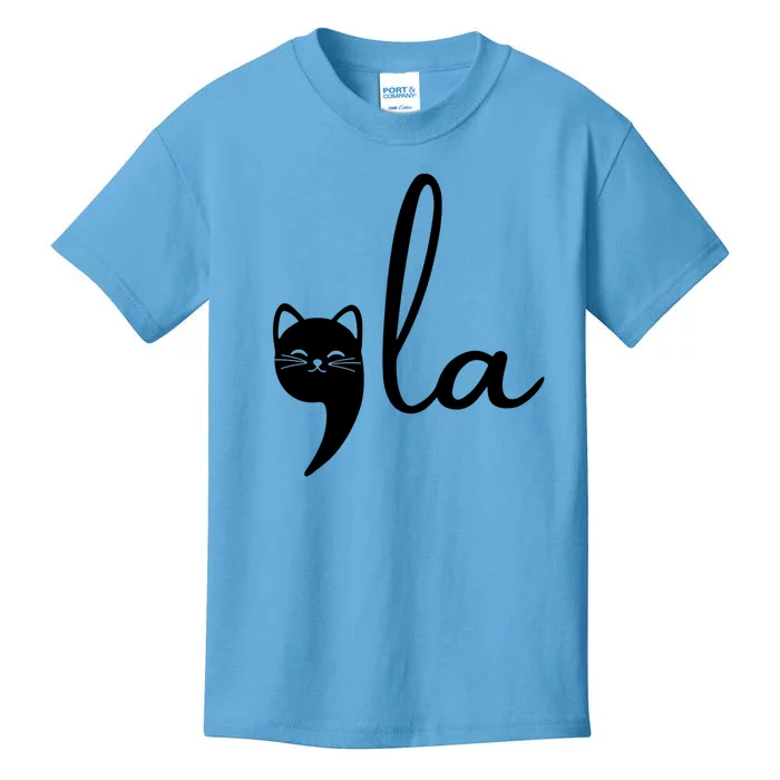 Comma La Cat Lady Kamala Harris Kids T-Shirt