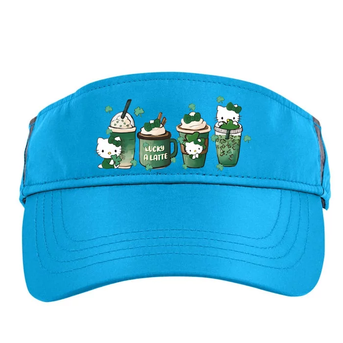 Cute Latte Coffee Cat Adult Drive Performance Visor