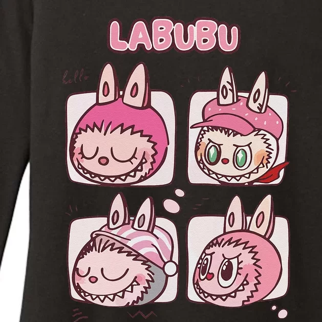 Cute Labubu Classic Pose Funny Labubu Birthday Womens CVC Long Sleeve Shirt