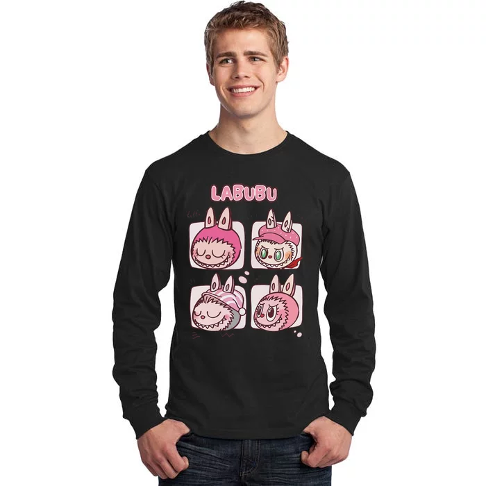 Cute Labubu Classic Pose Funny Labubu Birthday Tall Long Sleeve T-Shirt