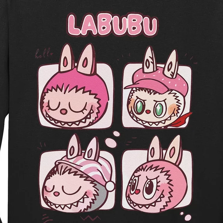 Cute Labubu Classic Pose Funny Labubu Birthday Tall Long Sleeve T-Shirt