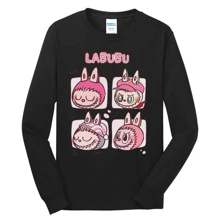 Cute Labubu Classic Pose Funny Labubu Birthday Tall Long Sleeve T-Shirt