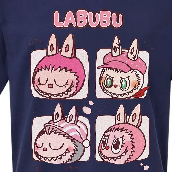 Cute Labubu Classic Pose Funny Labubu Birthday Sueded Cloud Jersey T-Shirt