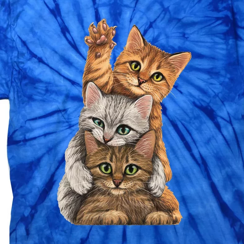 Cute Little Cats Playing Build Wall For Lovers Tie-Dye T-Shirt