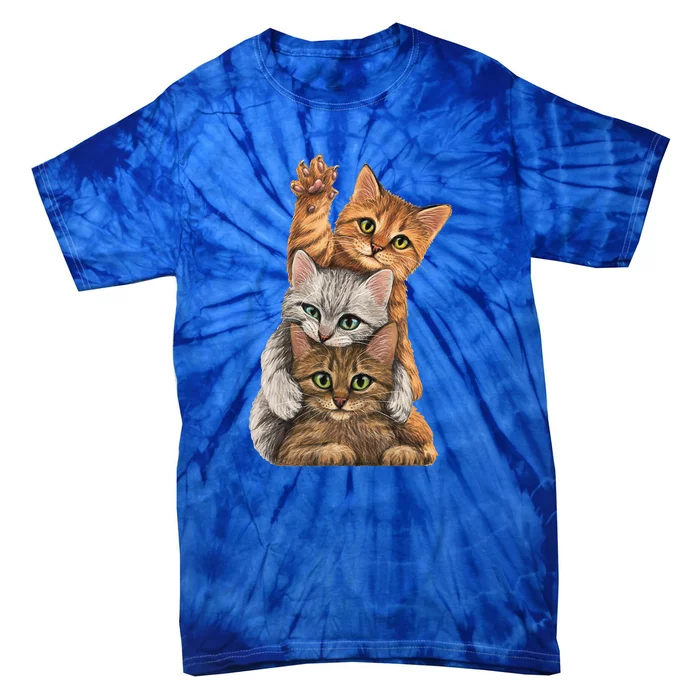 Cute Little Cats Playing Build Wall For Lovers Tie-Dye T-Shirt