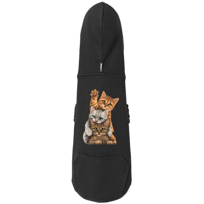 cute little Cats playing build Wall Doggie 3-End Fleece Hoodie