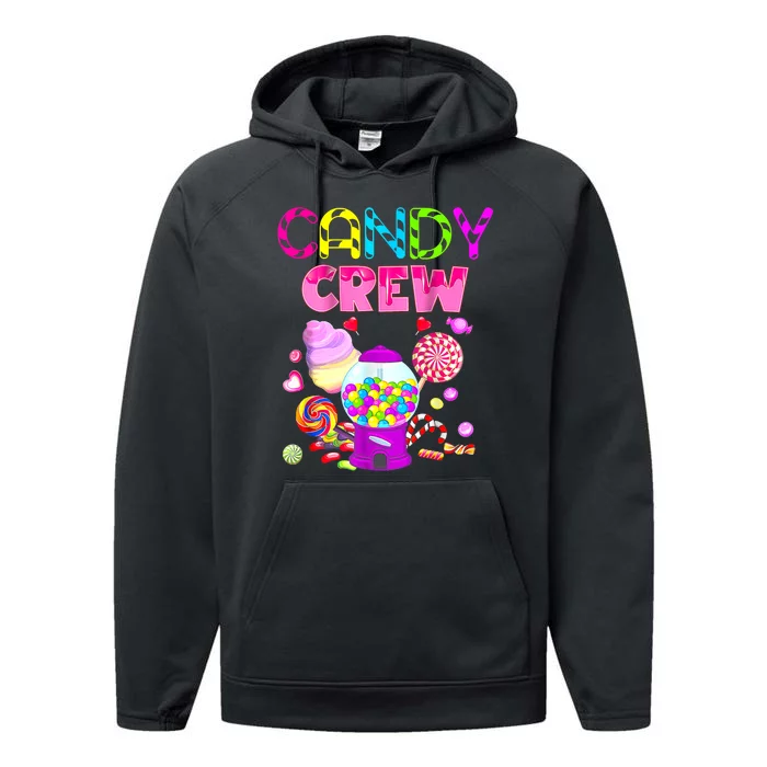 Candy Land Candy Crew Decorations Sweetie Candy Squad Performance Fleece Hoodie