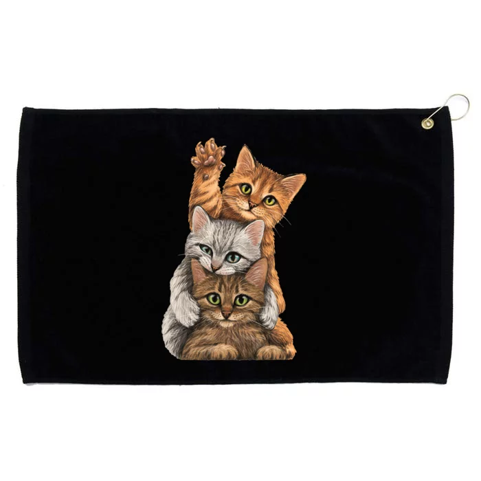 Cute Little Cats Playing Build Wall For Lovers Kitty Kittens Grommeted Golf Towel