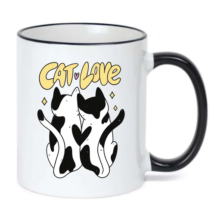 Cat Love Cute Gift Black Color Changing Mug