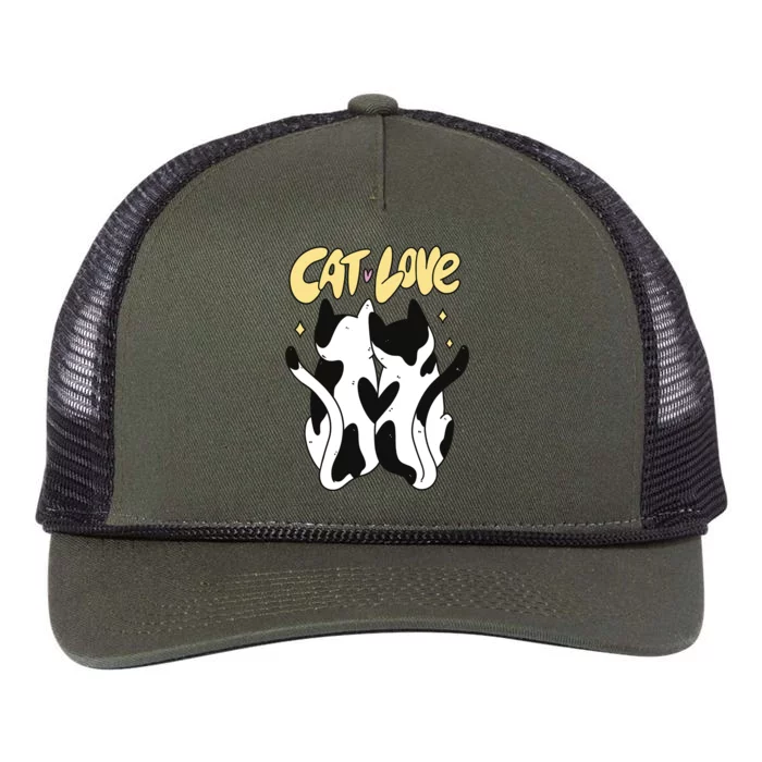 Cat Love Cute Gift Retro Rope Trucker Hat Cap