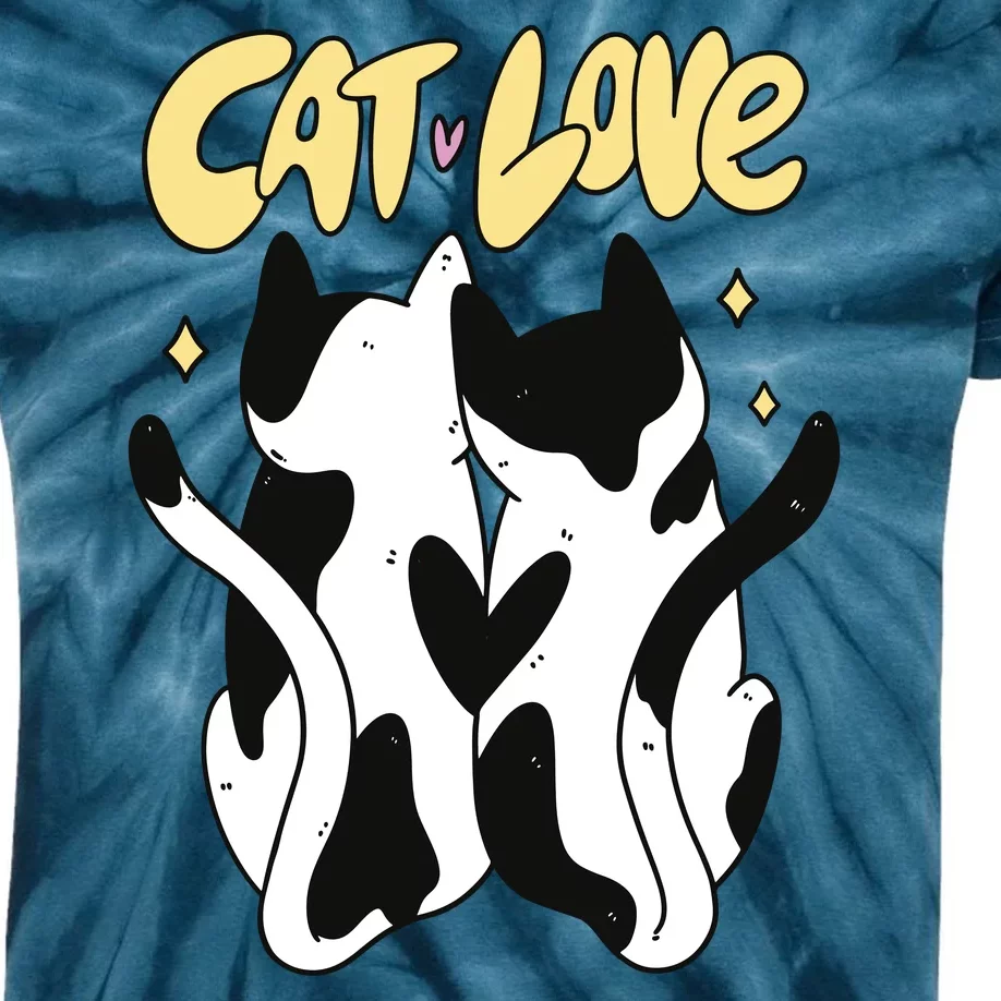 Cat Love Cute Gift Kids Tie-Dye T-Shirt