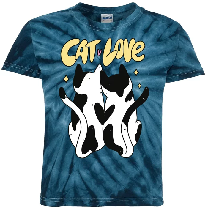 Cat Love Cute Gift Kids Tie-Dye T-Shirt