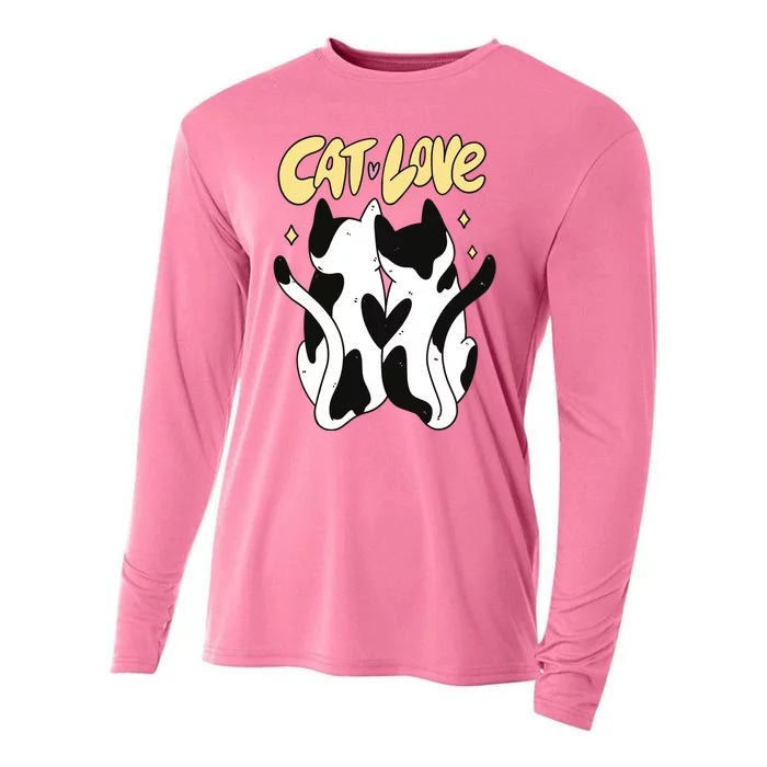 Cat Love Cute Gift Cooling Performance Long Sleeve Crew