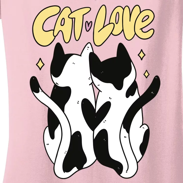 Cat Love Cute Gift Women's V-Neck T-Shirt