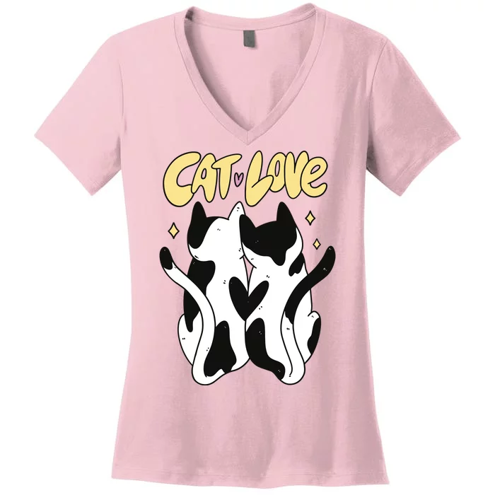 Cat Love Cute Gift Women's V-Neck T-Shirt