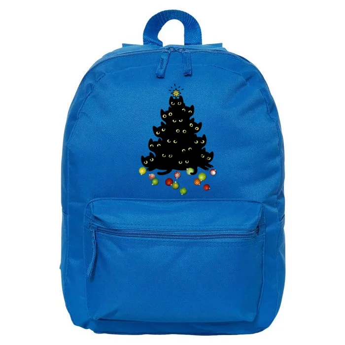 Cat Lovers Cute And Funny Holiday Tree Christmas 16 in Basic Backpack