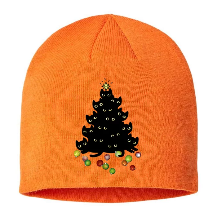 Cat Lovers Cute And Funny Holiday Tree Christmas 8 1/2in Sustainable Knit Beanie