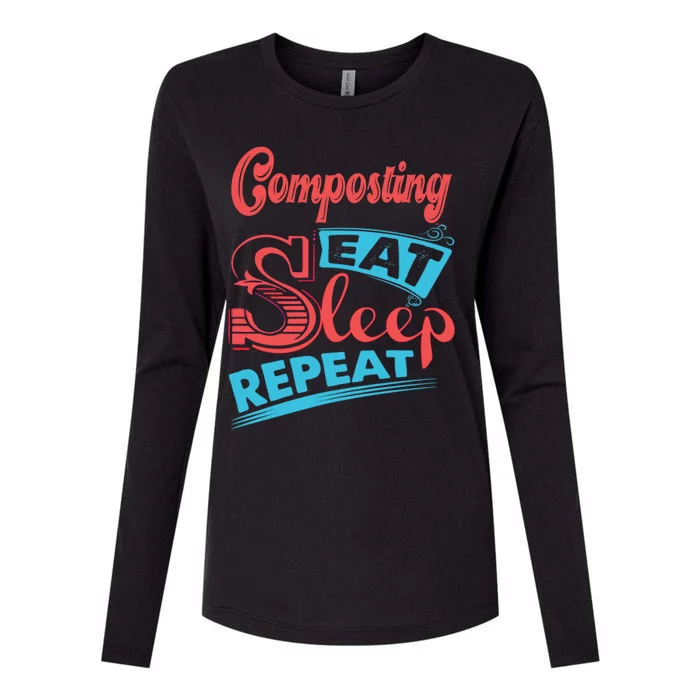 Composting Lovers Composting Eat Sleep Repeat Gift Womens Cotton Relaxed Long Sleeve T-Shirt