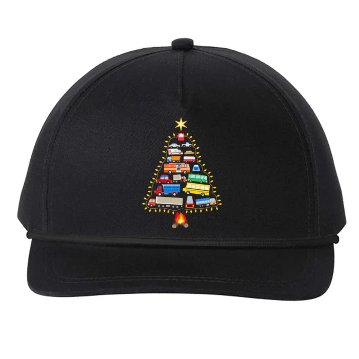 Car Lover Christmas Tree Cute Gift Snapback Five-Panel Rope Hat