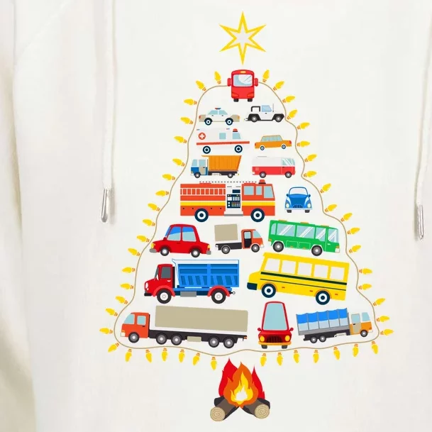 Car Lover Christmas Tree Cute Gift Womens Funnel Neck Pullover Hood