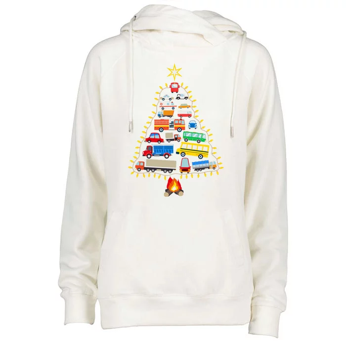 Car Lover Christmas Tree Cute Gift Womens Funnel Neck Pullover Hood