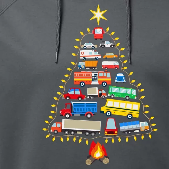 Car Lover Christmas Tree Cute Gift Performance Fleece Hoodie