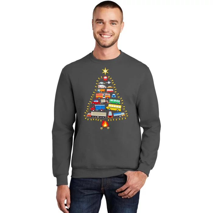 Car Lover Christmas Tree Cute Gift Tall Sweatshirt