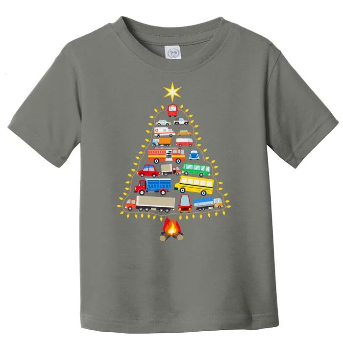 Car Lover Christmas Tree Cute Gift Toddler T-Shirt