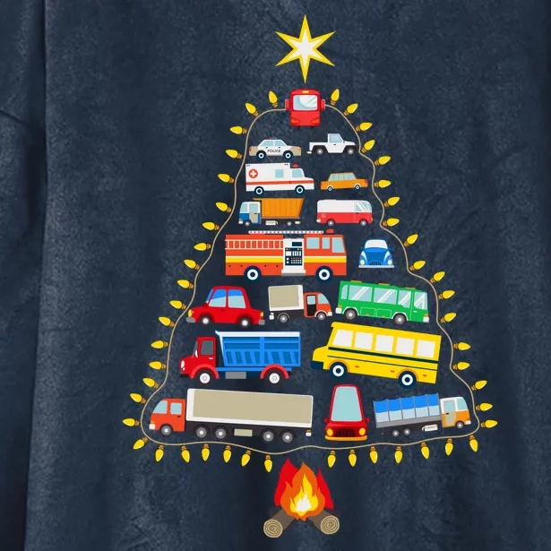 Car Lover Christmas Tree Cute Gift Hooded Wearable Blanket