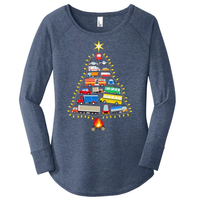 Car Lover Christmas Tree Cute Gift Women's Perfect Tri Tunic Long Sleeve Shirt