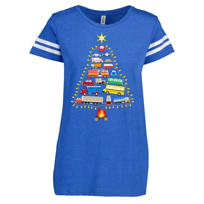 Car Lover Christmas Tree Cute Gift Enza Ladies Jersey Football T-Shirt