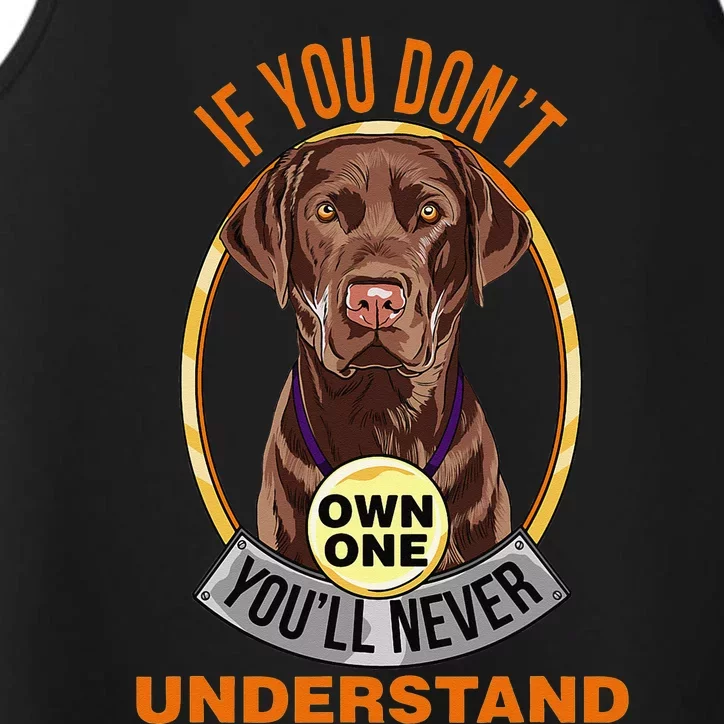 Chocolate Lab Chocolate Labrador Lover Performance Tank