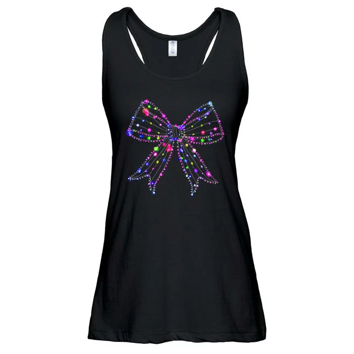 Christmas Light Coquette Bow Christmas Season Ladies Essential Flowy Tank