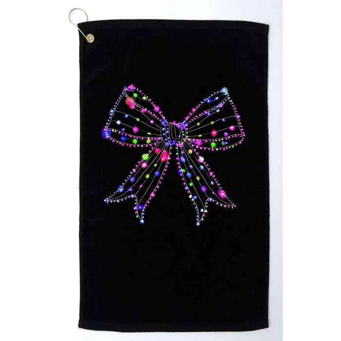 Christmas Light Coquette Bow Christmas Season Platinum Collection Golf Towel