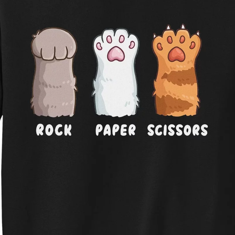 Cat Lover Cat Owner Funny Cat Rock Paper Scissors Sweatshirt