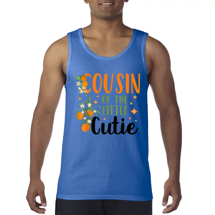 Cousin Little Cutie Baby Shower Orange 1st Birthday Party Tank Top