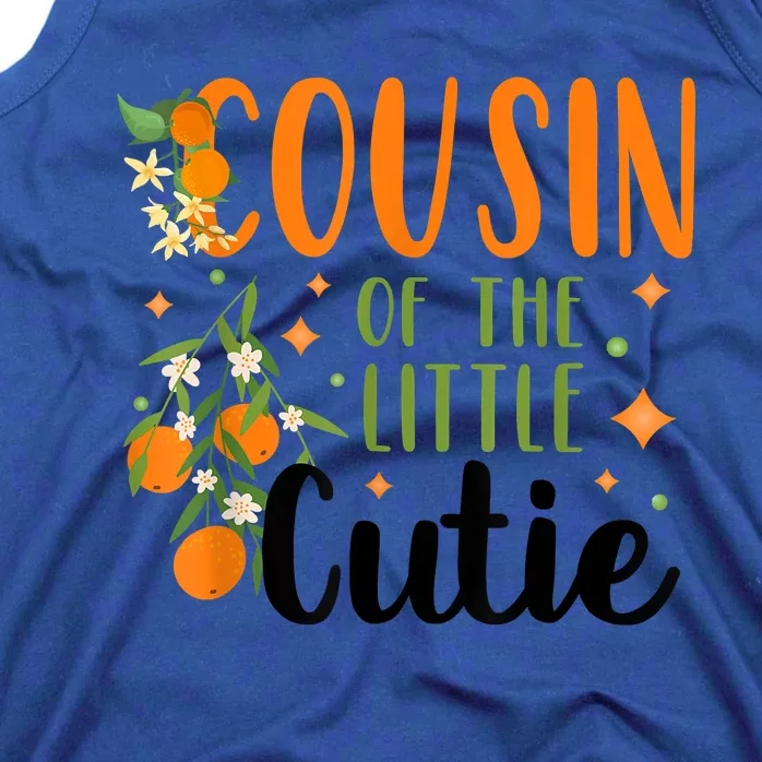 Cousin Little Cutie Baby Shower Orange 1st Birthday Party Tank Top