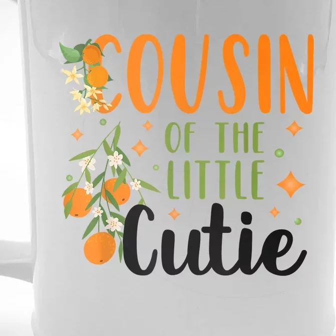 Cousin Little Cutie Baby Shower Orange 1st Birthday Party Front & Back Beer Stein