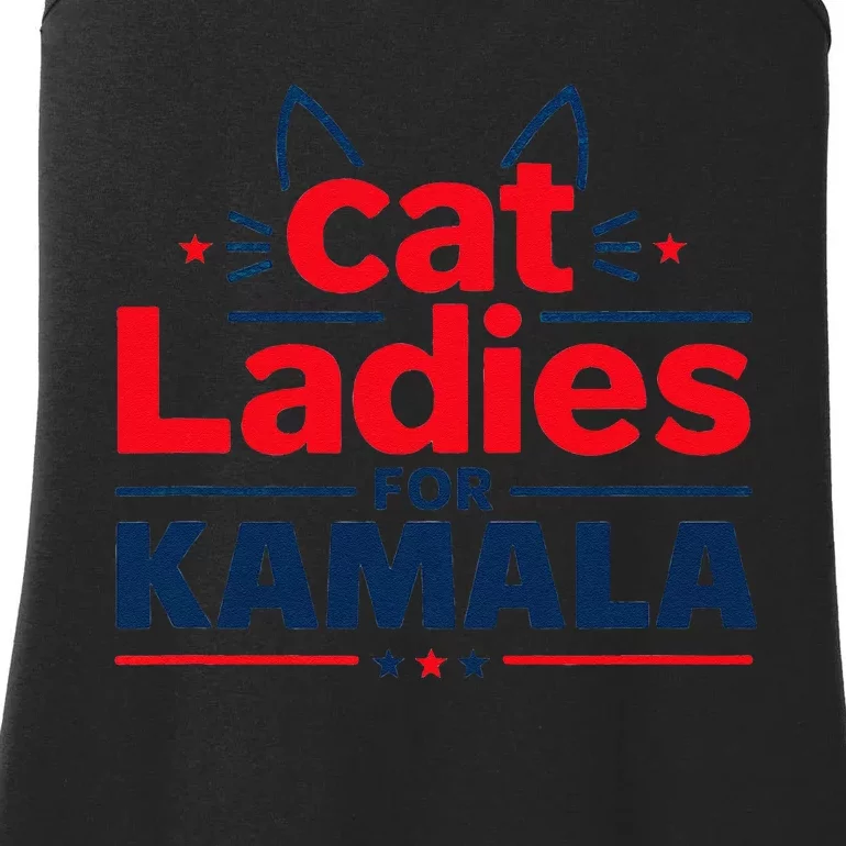 Cat Ladies Cat Lettering Positive Funny Gift Ladies Essential Tank