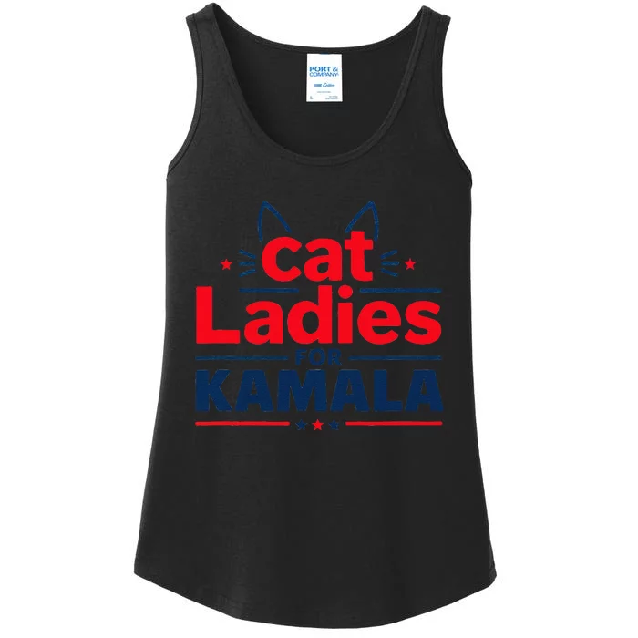 Cat Ladies Cat Lettering Positive Funny Gift Ladies Essential Tank