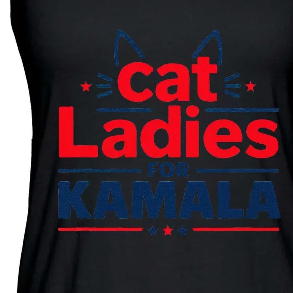 Cat Ladies Cat Lettering Positive Funny Gift Ladies Essential Flowy Tank