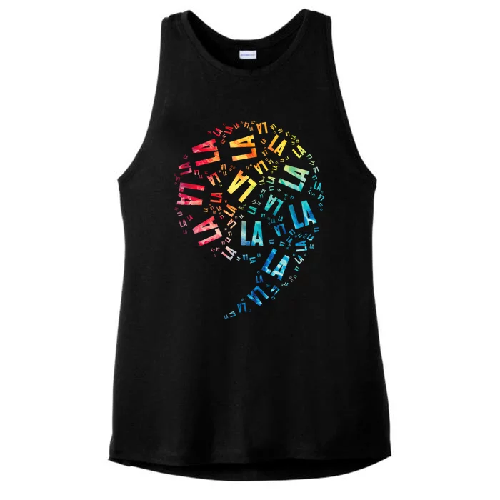 Comma La Cat Tie Dye Ladies Tri-Blend Wicking Tank