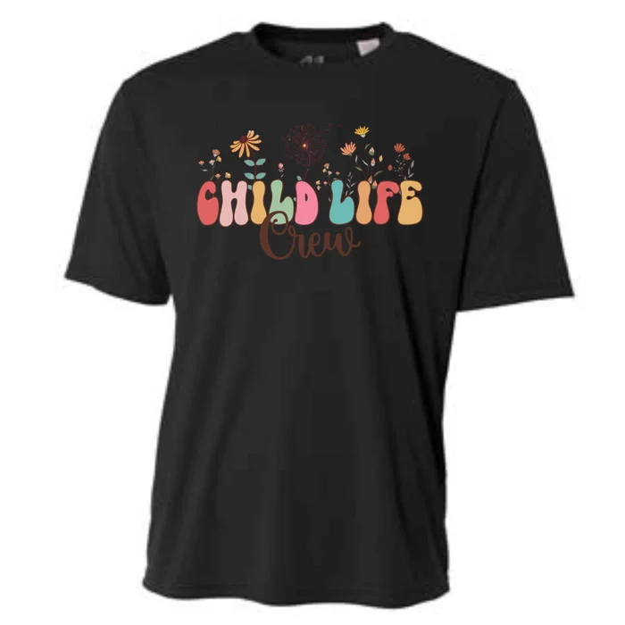 Child Life Crew Retro Groovy Flowers Pediatric Health Care Cool Gift Cooling Performance Crew T-Shirt