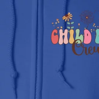 Child Life Crew Retro Groovy Flowers Pediatric Health Care Cool Gift Full Zip Hoodie