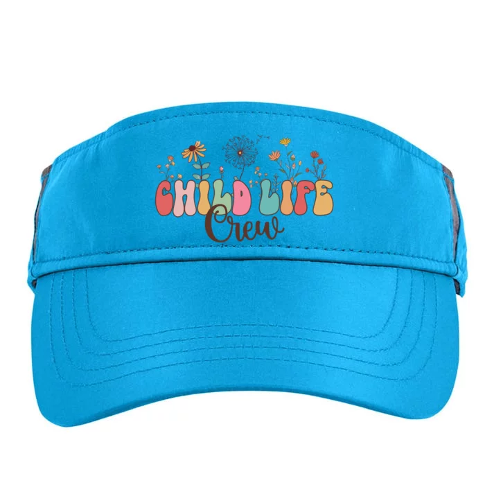 Child Life Crew Retro Groovy Flowers Pediatric Health Care Cool Gift Adult Drive Performance Visor