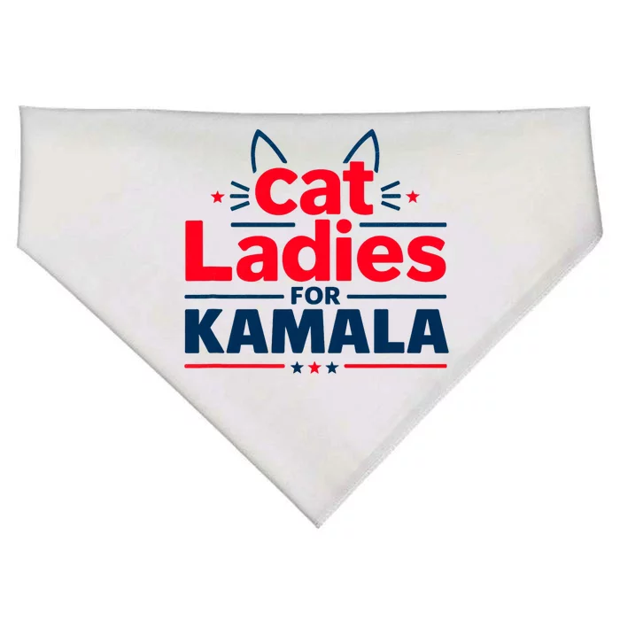 Cat Ladies Cat Lettering Positive Funny USA-Made Doggie Bandana