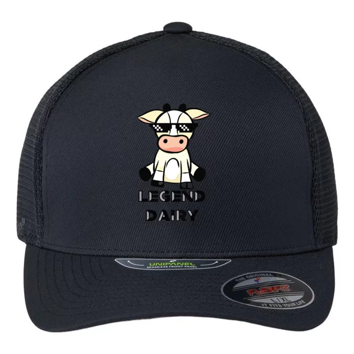 Cow Legendairy Cow Print Pun Flexfit Unipanel Trucker Cap