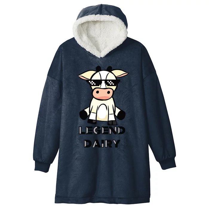 Cow Legendairy Cow Print Pun Hooded Wearable Blanket