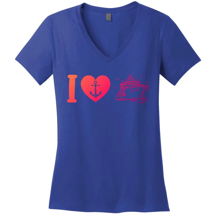 Cruising Lover Cruise Ship Vacation I Love Cruise Meaningful Gift Women's V-Neck T-Shirt